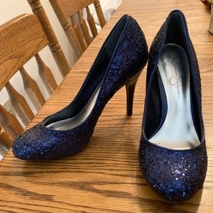 Jessica Simpson Blue Sequin Pumps Heels - Size Women’s 8 - new w/o tags, great!